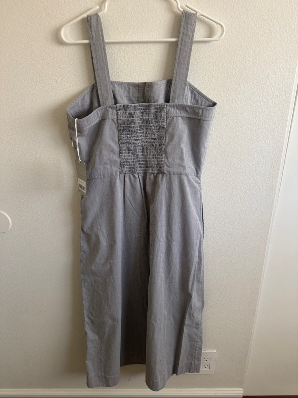 NWT Everlane size 12 pinstripe Button-Front Midi Picnic Dress - Picture 2 of 7